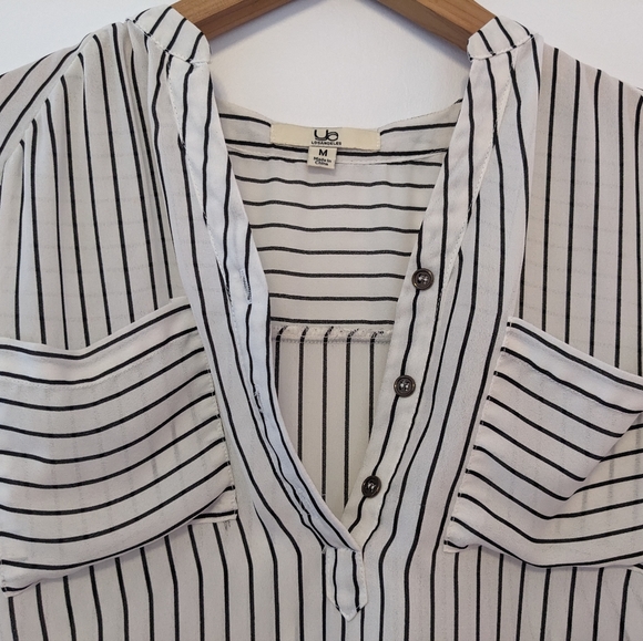 Ya Los Angeles Striped sleeveless blouse Sz m - Picture 5 of 5